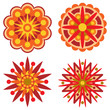 Four Retro Flowers Design Elements Four Retro Flowers Design Elements