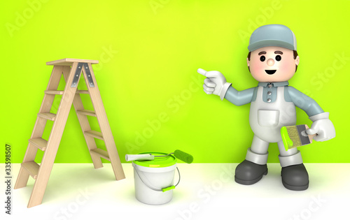 Illustration: Painter mascot Painter mascot
