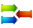 Set of long colorful arrow bookmarks