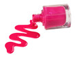 Bottle of pink nail polish with enamel drop samples, isolated on Bottle of pink nail polish with enamel drop samples, isolated on