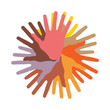 colorful round of hands, vector