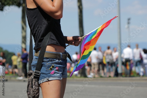 Photo: Woman at the Gay Pride 2011, Geneva, Switzerland Woman at the Gay Pride 2011, Geneva, Switzerland