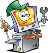 Hand-drawn Vector illustration of an Computer Repairman Hand-drawn Vector illustration of an Computer Repairman