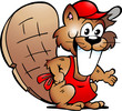 Hand-drawn Vector illustration of an Beaver Serving Guests Hand-drawn Vector illustration of an Beaver Serving Guests
