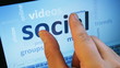 Video: social media and connected words on touch-screen tablet-pc social media and connected words on touch-screen tablet-pc