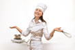 Beautiful cooking woman