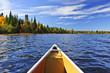 Canoe bow on lake