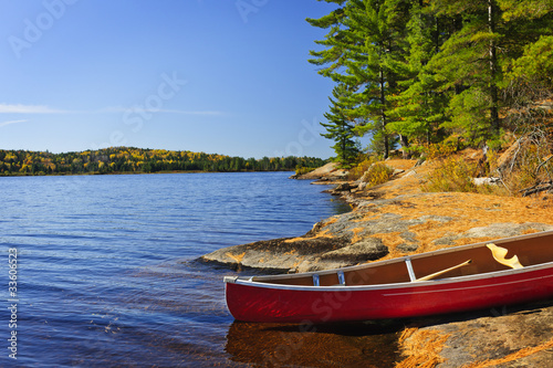 Photo: Canoe on shore Canoe on shore