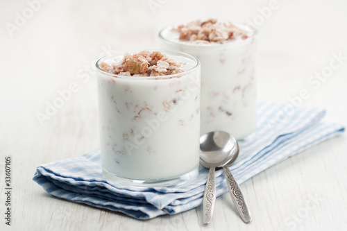 Photo: Yogurt and muesli Yogurt and muesli