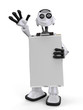 White robot sandwich man