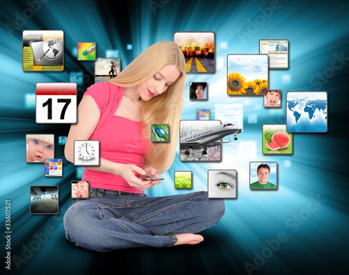 Photo: Smart Phone Application Texting Girl Smart Phone Application Texting Girl