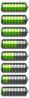 Set of Batteries at different charging status (collection)