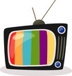 retro tv with colour screen