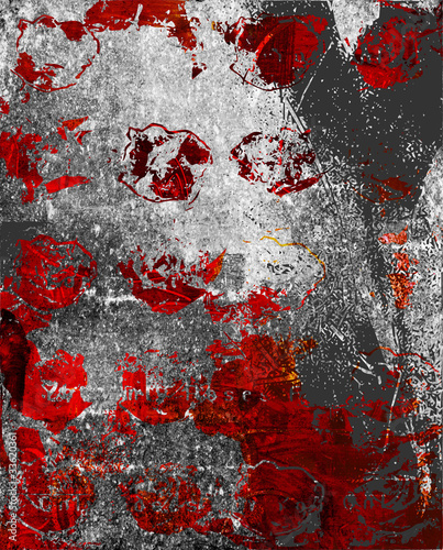 Illustration: mixed media grunge - rosen auf asphalt mixed media grunge - rosen auf asphalt