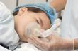 Child patient receiving artificial ventilation