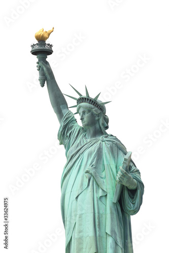 Foto: The Statue of Liberty isolated on white, New York City The Statue of Liberty isolated on white, New York City