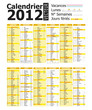 Calendrier 2012 france vecteur modifiable