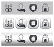 Icônes protection et caméra de surveillance