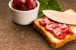 Wild strawberry jam with toast