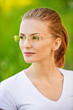 portrait of young beautiful woman in glasses