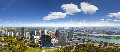 Photo: Very Detailed Skyline of Vienna Danube with wonderful cloudscape Very Detailed Skyline of Vienna Danube with wonderful cloudscape