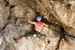 Climbing.