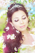 Beautiful bride in a blossoming garden Beautiful bride in a blossoming garden