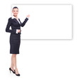 portrait of a pretty young business woman standing