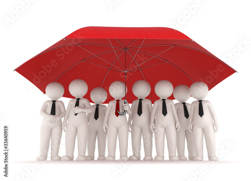 Illustration: Protection - 3d business people Protection - 3d business people