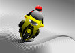 Biker on the road on gray doitted bacjground. Vector illustratio Biker on the road on gray doitted bacjground. Vector illustratio