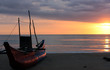 A boat at sunsire in Arugam Bay, Sri Lanka