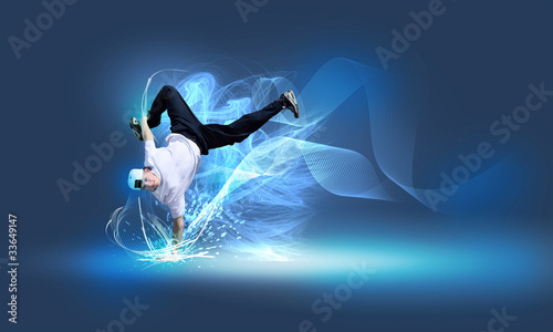 Illustration: Street dancer in a white shirt Street dancer in a white shirt