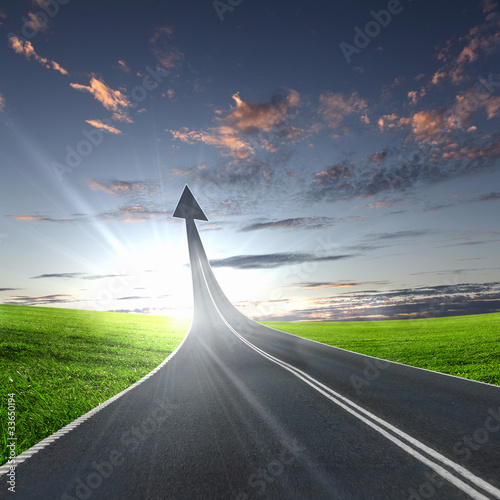 Illustration: highway road going up highway road going up