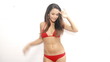 Sexy bikini girl dancing in slow motion
