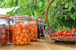 un assortiment de fruits en bocaux