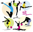 set vector silhouettes rhythmic gymnastics set vector silhouettes rhythmic gymnastics