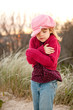 Young Girl Shivering in the Countryside Young Girl Shivering in the Countryside