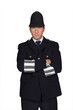 man in English policeman costume