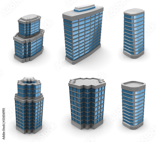 Illustration: city buildings set city buildings set