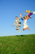 happy wedding pair