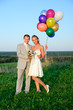 smiling wedding pair