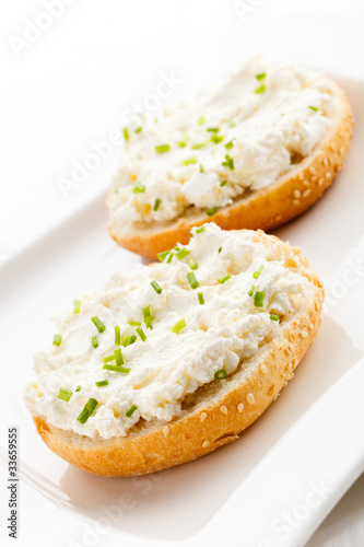 Photo: Sandwiches - kaisers with cream cheese Sandwiches - kaisers with cream cheese
