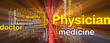Physician background concept glowing