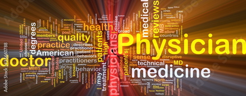 Illustration: Physician background concept glowing Physician background concept glowing