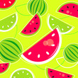 Fresh Summer Melon retro background / pattern. Vector