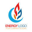 Energy flame logo company template brand