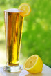 cold beer and lemon.