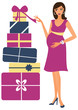 Pregnant woman with gifts Pregnant woman with gifts