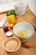 raw ingredients to make an omelet