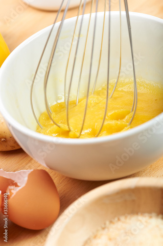 Photo: raw ingredients to make an omelet raw ingredients to make an omelet